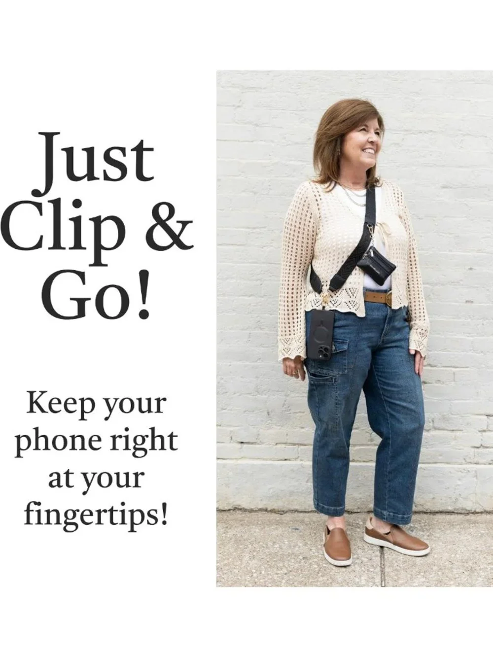 Classic Black Crossbody Phone Lanyard with Wallet Pouch | Adjustable Anti-Theft